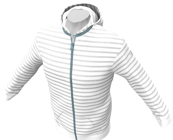 Striped Zipped Hoodie for men to be configured