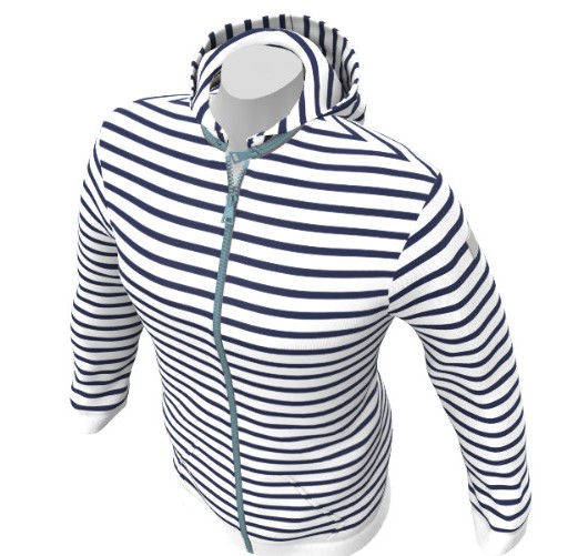 Striped Zipped Hoodie for women to be configured