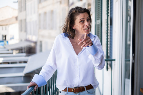 Chemise Blanche Mao femme Col Poignets Napolitain amovibles