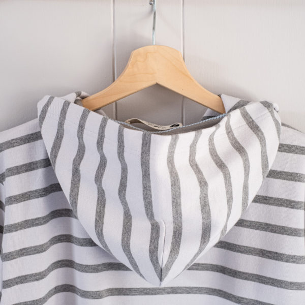 Pack Zipped Sweatshirt Mixed + Hood (Striped White/Grey Speckled) - Image 5