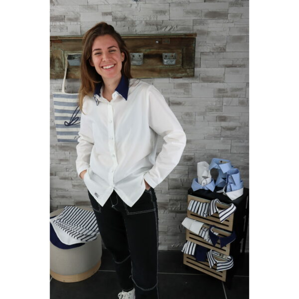 Chemise blanche col mao femme deals