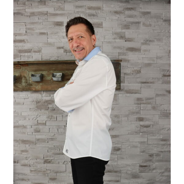 Pack Shirt White Man + Collar & Cuffs Napolitan removable Light Blue - Image 4