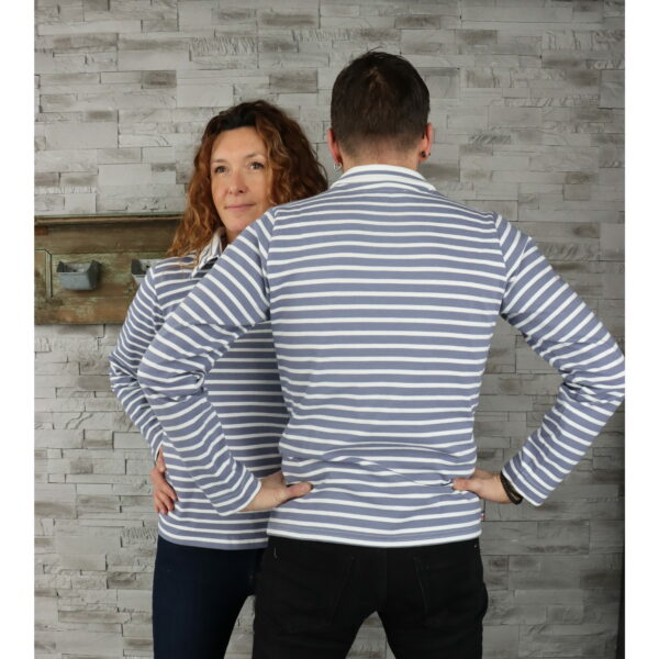 Marinière Gris Bleu/Blanc & Col rayé Blanc/Gris Bleu – Image 2