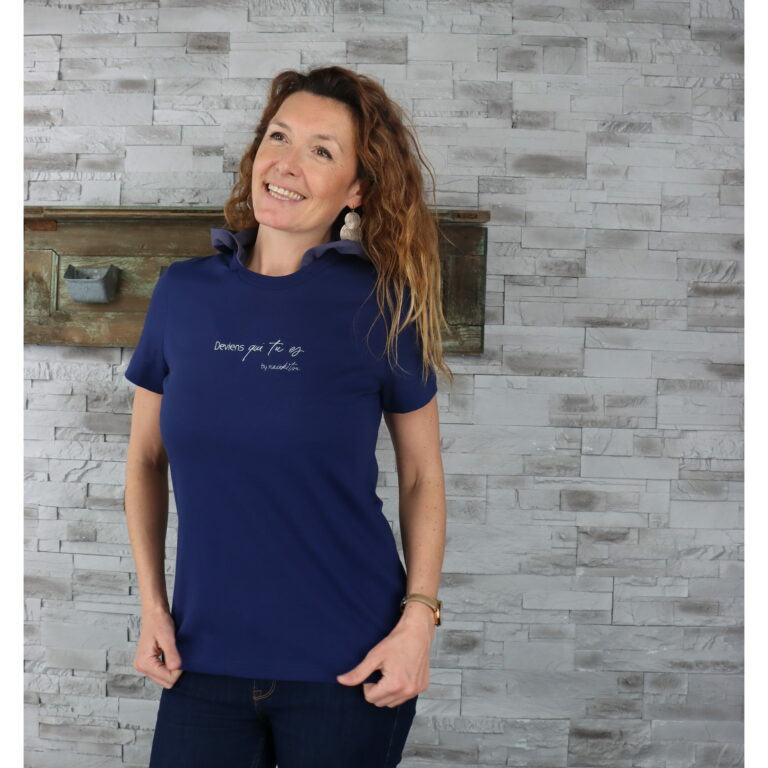 T-Shirt Femme Bleu Marine & Capuche Gris Foncé